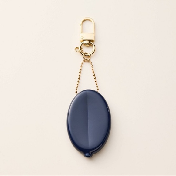 Kate Spade x Target “ my two cents “ Navy Blue Coin Holder Keychain - Picture 2 of 8